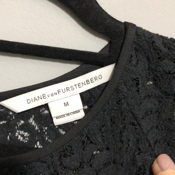 EUC DVF black lace top, size M - Picture 3 of 5